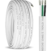 12 Gauge Marine Wire 12/3 12AWG Marine Grade Wire Triplex Tinned Copper Boat Cable,12 Gauge OFC Oxygen Free Copper Cable for Automotive RV Boat Speaker Solar Outdoor - 50ft