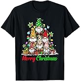 Gnomes Christmas Tree Pajamas Funny Gnome Holiday Xmas T-Shirt