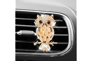 KEEPFINE Air Vent Clip Charms, Bling Crystal Owl Aromatherapy Essential Oil Diffuser, Women Fashion Car Decoration, Rhinestone Bling Accessories