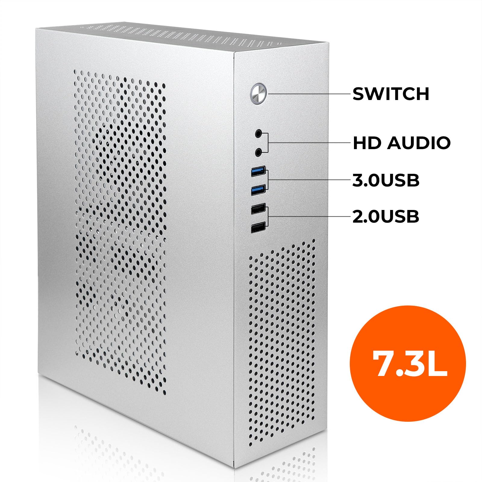 mATX (Mini ITX) PC Case,Micro ATX PC Case,Mini Tower Small Form Factor,0.8mm Thickness SPCC Material,Suitable for MicroATX(244mm x 244mm)/Mini ITX(170 * 170mm) Motherboards