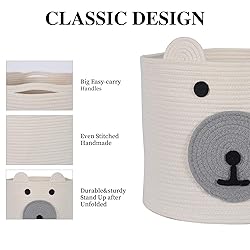 InfiBay Toy Storage Basket with Cute Bear