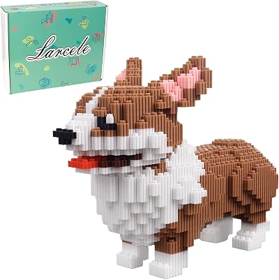 Larcele 3274 Pieces Dog Micro Building Blocks Animal Bricks KLJM-02 Big Corgi