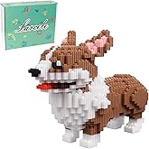 Larcele Micro Dog Building Blocks Set Pet Mini Building Toy Bricks Kit,3274 Pieces KLJM-02 (Big Corgi)