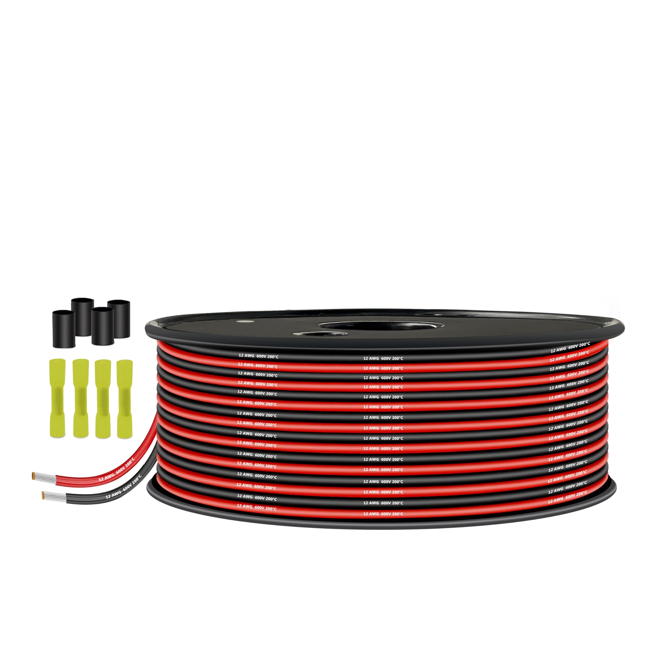 Electrical Wire,12 Gauge Silicone Wire-THUN-CT 3.33mm² 12AWG Electrical Cable 19.7FT Length[9.8ft Black and 9.8ft Red]-Flexible, High Temperature, and Corrosion-Resistan