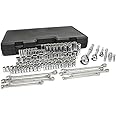 GEARWRENCH 110 Pc. 1/4", 3/8" & 1/2" Drive 6 & 12 Pt. Mechanics Tool Set, Standard & Deep, SAE/Metric - 89058