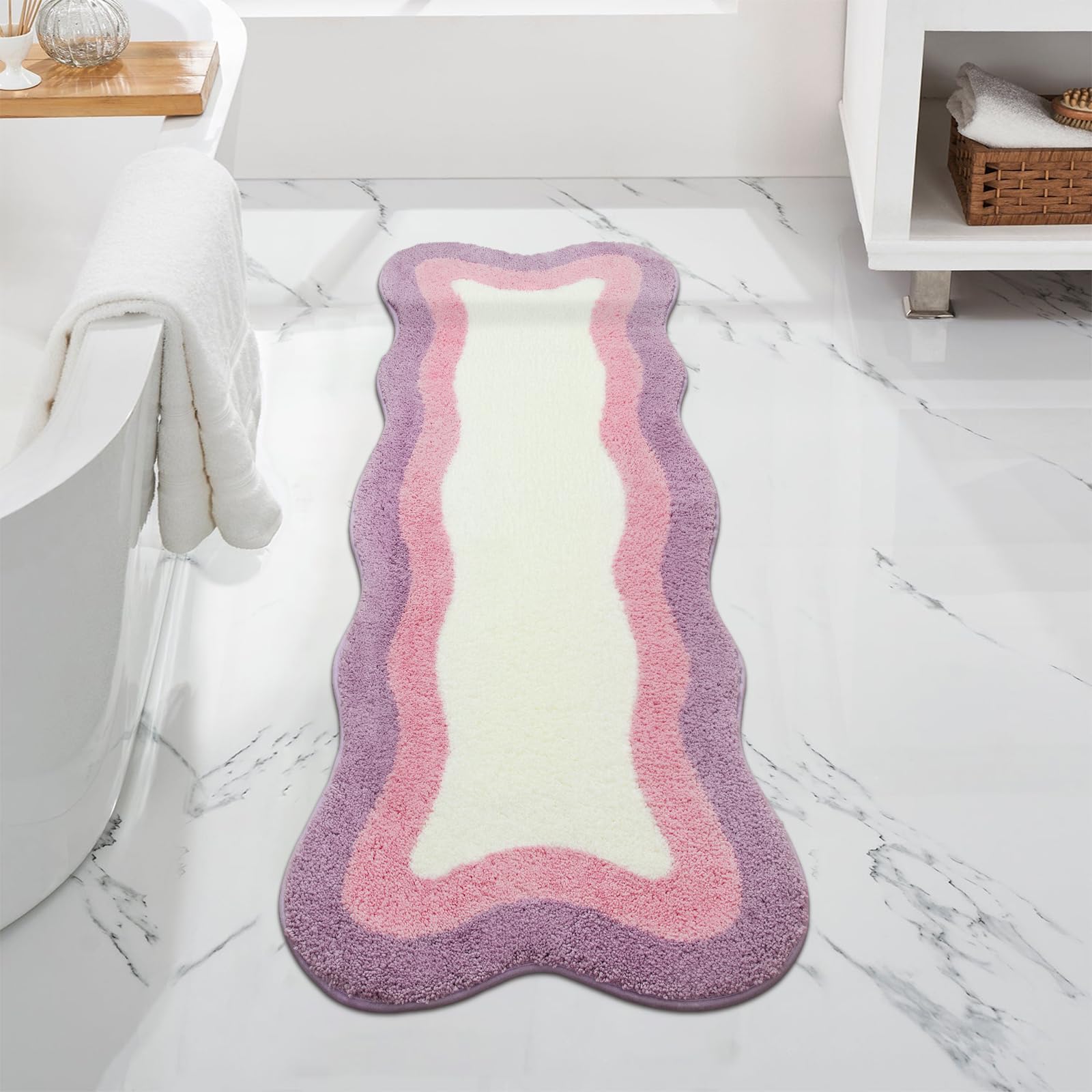Photo 1 of **DIRTY/ ODOR** HAOCOO Bathroom Runner Rug, 18x47 inch, Microfiber Luxury Soft Non Slip Washable, Room Decor Aesthetic Long Rug for Indoor Doormat Tub Bedside Decor
