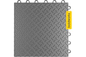 BOLDWORKS Garage Floor Tiles Interlocking Garage Flooring Tiles Pack of 48 Antislip Oil and Stain Resistant 40000 LBS Load Capacity 12x12 Inch Gray Color