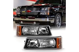 AKKON - For 2003-2006 Chevy Silverado/Avalanche Black Bumper Turn Signal Parking Lights Lamps Left + right Pair