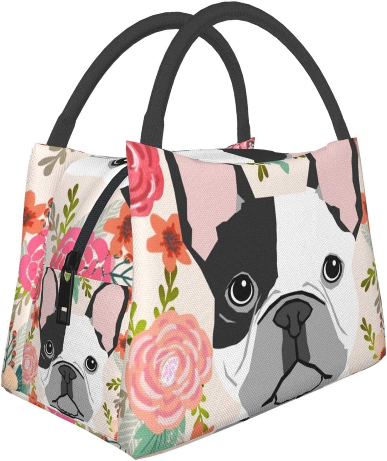 Amazon.com: French Bulldog Cute Floral Pet Portrait Lunch Bags For Women Insulation Portable