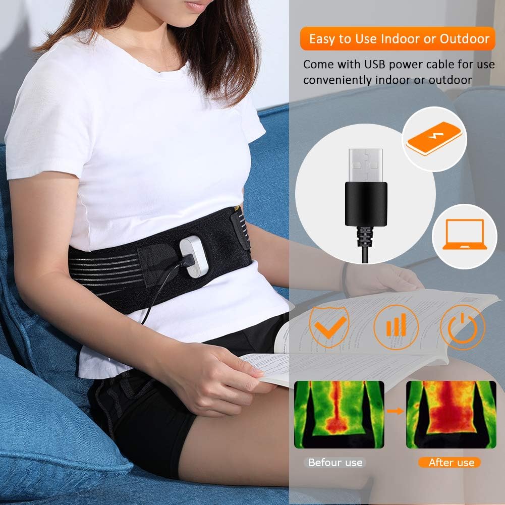 Haofy Electric Heating Waist Belt Wrap, Lower Back Waist Heating Belt