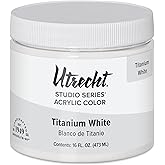 Utrecht Studio Series Acrylic Paint - Titanium White, 473 ml Jar