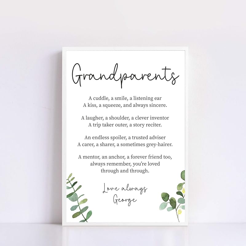 Grandparents Poem Gift Personalised Print Amazon.co.uk Handmade