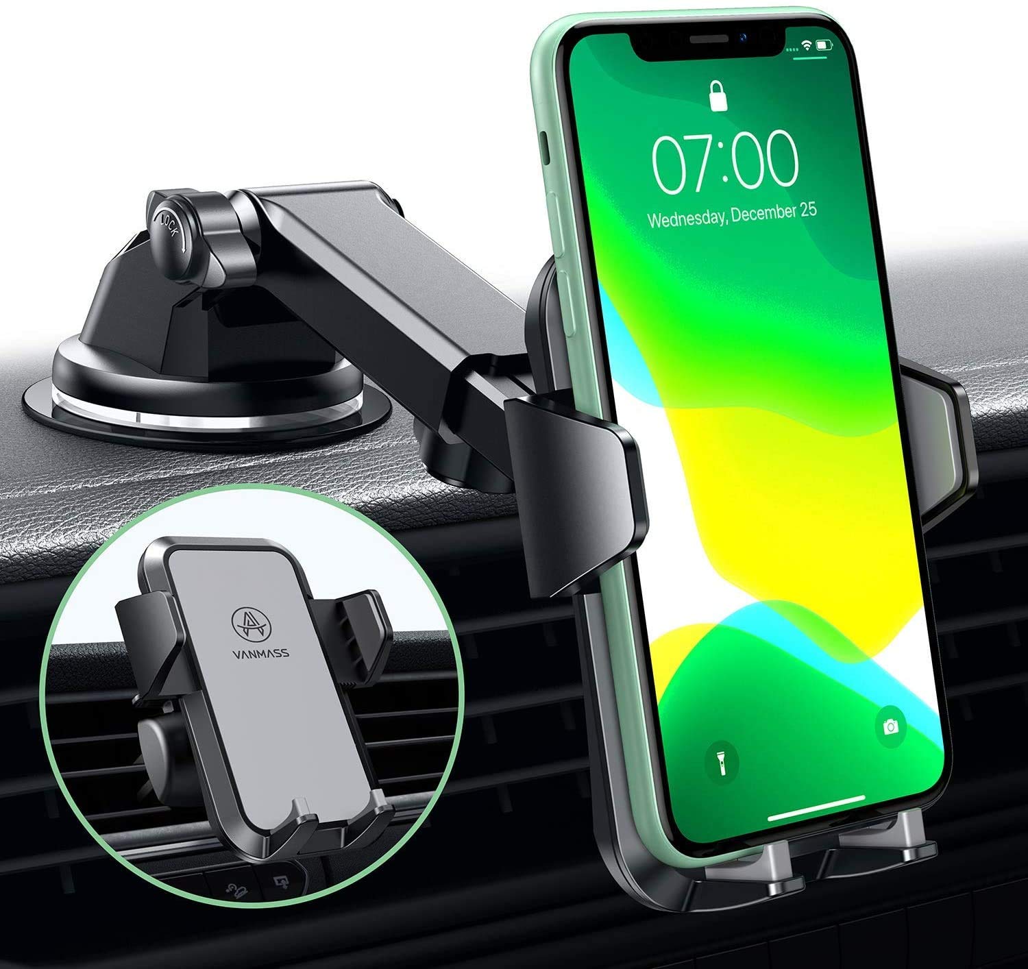 Mua 21年令和最新版 車載ホルダー Vanmass スマホホルダー 2in1 粘着ゲル吸盤 エアコン吹き出し口式兼用 安定性抜群 360度回転 ワンタッチ 携帯ホルダー カー用品 エアコン 日本語取扱説明書 厚いケース 手帳型ケース対応 4 7インチ全機種対応 Iphone Sony Samsung