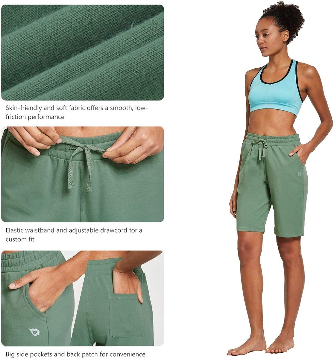 womens long shorts with elastic waist