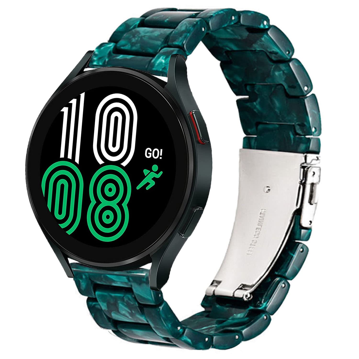 DEALELE Compatible with Samsung Galaxy Watch 6 / 6 Classic / 5 / 5 Pro / 4 / 4 Classic / 3 41mm / Active 2, 20mm Colorful Resin Replacement Strap for Huawei GT2 42mm / GT3 42mm, Green