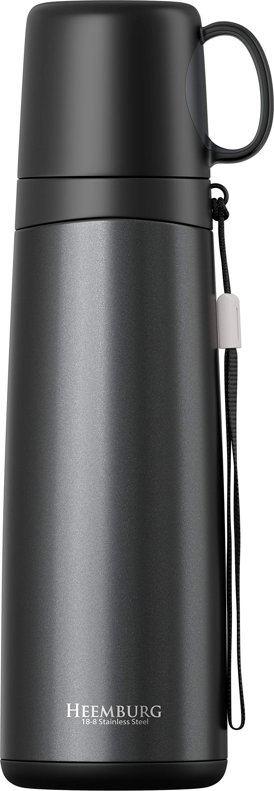 Heemburg Reusable Travel Coffee Mug | Stainless Steel BPA-Free & Leakproof Flask for Hot and Cold Drinks | Double-Wall Insulated Flask with Drinking Cup Perfect for Travel 500ML