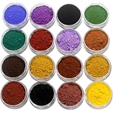 HZSanZ Iron Oxide Pigment Sampler Kit - 16 Colors Matte Powder for Soap Making, Candle Dye, Resin Art, DIY Crafts, Polymer Clay