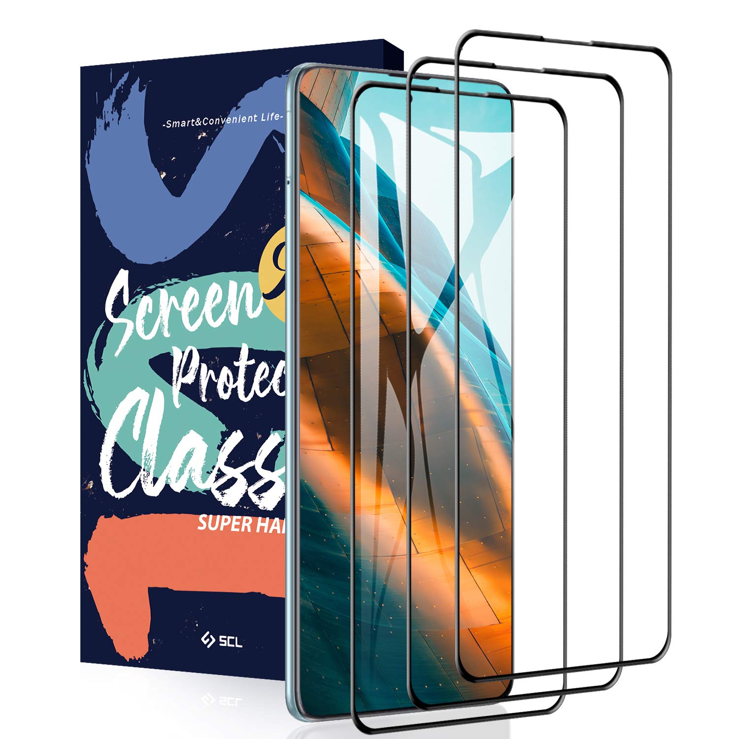 SCL Tempered Glass for Samsung Galaxy A51 / A52 Tempered Glass Screen Protector [3 Pieces], [Precise Opening, 3D Full Screen Coverage, 9H Hardness, Scratch-Resistant, Bubble Proof]