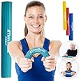 THERABAND FlexBar, Tennis Elbow Therapy Bar, Relieve Tendonitis Pain & Improve Grip Strength, Resistance Bar for Golfers Elbow & Tendinitis, Green, Medium, Intermediate