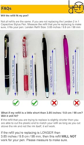 Pack of Replacement Retractable Ballpoint Ink Refill for in