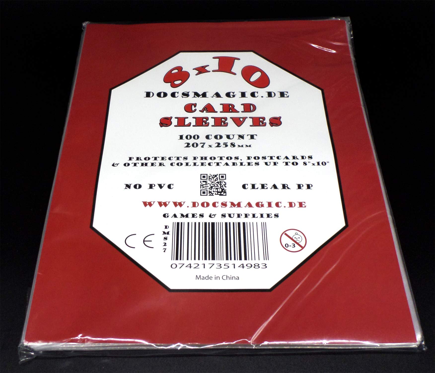 docsmagic.de 100 8" x 10" Card Sleeves - 207 x 258 mm - Photo Postcard