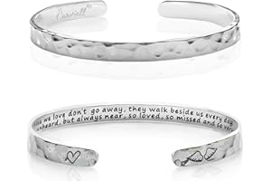 Carviell Engraved Cuff Bracelets for Women – Inspirational, Friendship, Love, Mom, Daughter, Sister, Christian, Graduation, Memorial & Wedding Gifts – 80+ Phrases – Stainless Steel, Gift-Ready