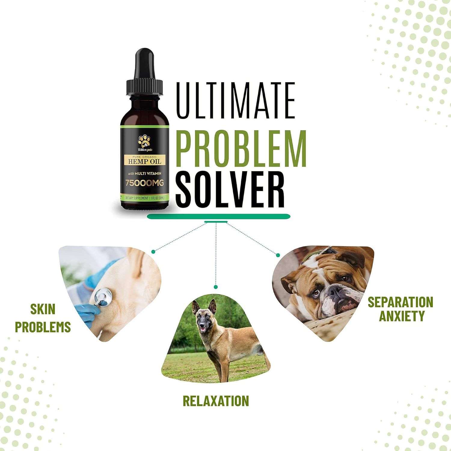 Billion Pets - Hemp Oil for Dogs and Cats - Hemp Oil Drops with Omega Fatty Acids - Hip and Joint Support and Skin Health : Pet Supplies