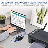 Bcowtte USB 3.0 KVM Switch Selector 2 Port 5Gbps for Printer Keyboard Mouse view 6