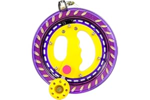 Flying Hoofer Kite Reel Winder for Adults & Kids - 7.2 Inch Dia, 650FT High Strength Kite String with Connector - Large Handle, Safety Lock, Kite Line Winder for Effortless Flying and Control.(Purple)
