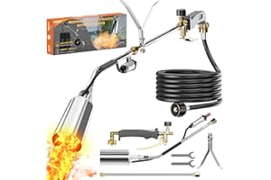 WELLUCK Propane Torch Weed Burner, Weed Torch 340,000 BTU Weeder Torch with QCC 11.5FT Hose, Heavy Duty Blow Torch with Self Igniter for Weeding, Barbecue, Asphalt, Snow Melting
