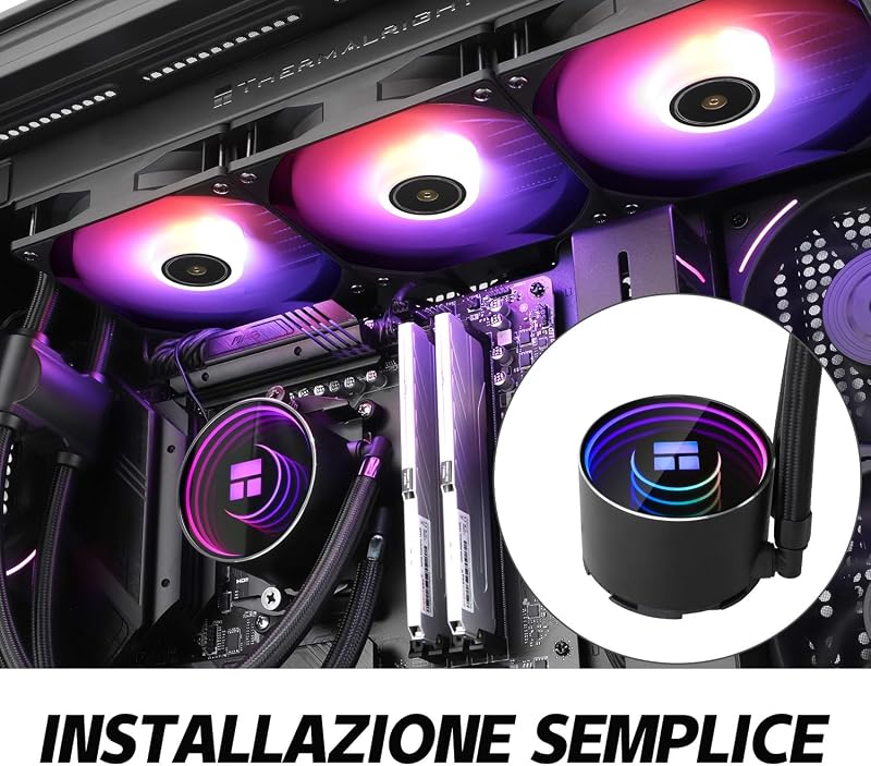 TR Frozen Notte 360 ​​BLACK ARGB V2, especificaciones del enfriador de CPU negro 360, 3 ventiladores PWM, rodamientos S-FDB, adecuado para AMD/AM4 AM5, Intel LGA 1700/1851/1151/1200/2011
