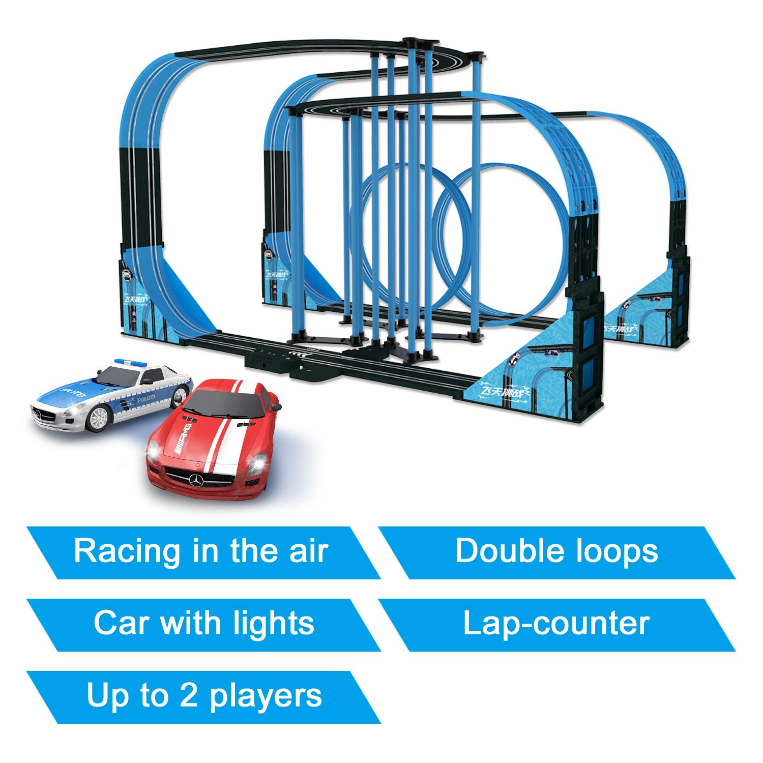 Sky Racer Slot car Race Set TR-40L 1:64 Scale