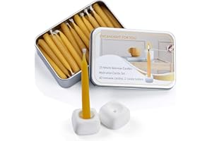 ENCANLIGHT Meditation Beeswax Candles 40Pcs, 20 Minute Mini Candles Set, 2.6 Inch Small Bees Wax Taper Candles - Smokeless, Dripless and Non-Toxic for Home, Women Gifts, Yoga