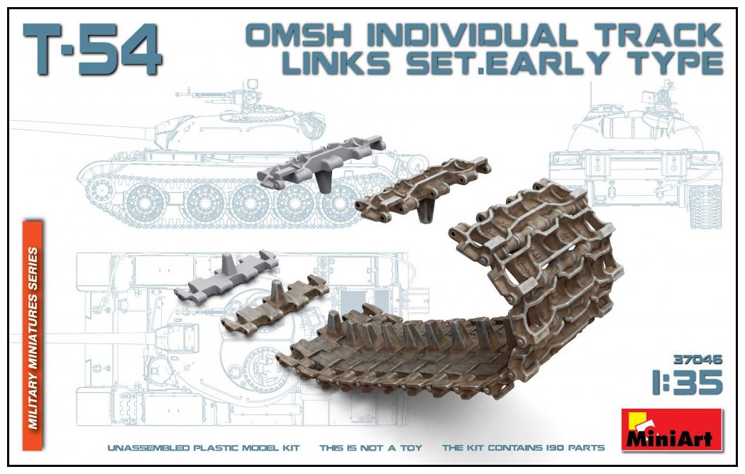 Miniart 1:35 - T-54 OMSh Track Link Set. Early Type