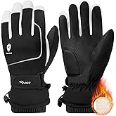 Ryaco Ski Gloves Warm Windproof Waterproof Snow Gloves for Men&Women, with Touchscreen Thermal Lining for Cold Winter Weather Anti-Slip, for Work Cycling Motorcycle Snowboarding Parent Child Outdoor