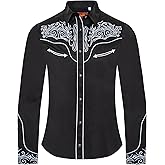Rodeo Clothing Women’s Western Casual Button Down Shirt, Embroidered Cowgirl Country Outfit Shirts for Women 517 XL Black