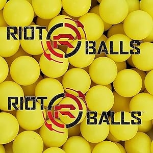Riot Balls 100 X 0.68 Cal PVC/Nylon Self Defense Less Lethal Practice Paintball