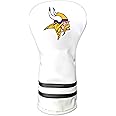Team Golf NFL Minnesota Vikings White Vintage Driver Head Cover White Vintage Driver Golf Club Headcover, Form Fitting Design, Retro Design & Superb Quality