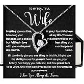 Mapileng To My Wife Necklace from Husband, The Best Thing That Ever Happened to Me, Romantic Heart Jewelry Gift with Message Card for Anniversary, Birthday, Valentine’s Day, Christmas