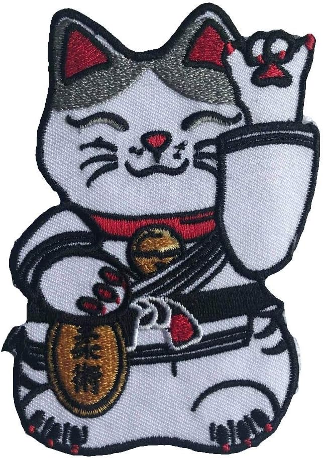 BJJASIA Martial Arts Jiu Jitsu Kitty Cat Black Belt Maneki-Neko Tactical Morale Gear Patch Iron On Sew On Appliqué