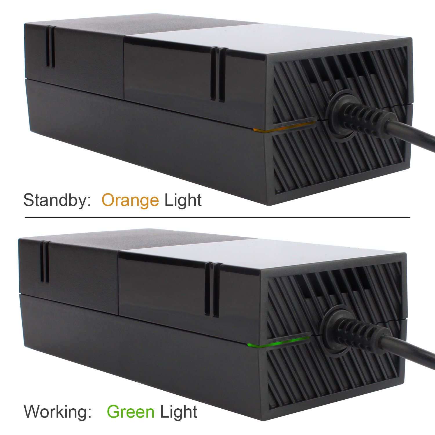 Xbox One Power Supply Brick,[NEWEST QUIETEST VERSION] AC Adapter Power Cable Charger Cord Replacement Kit for Xbox One Auto Voltage 100-240V, Black