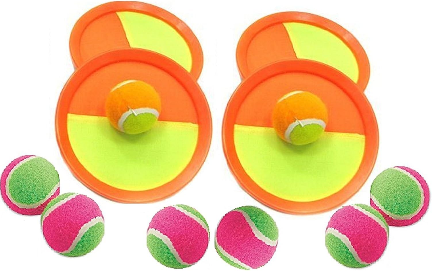 YMCtoys 2032A Catch Ball Game (2 Orange Set + 8 Balls)