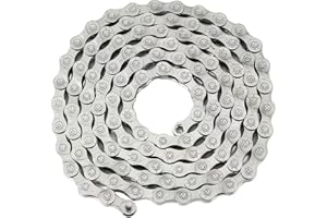 SHAWZK 6/7/8 Speed Bike Chain,Suitable for Road Bicycles,Mountain Bike Accessories,Full Silver Plating,116 Links,Compatible with Shimano/SRAM Mountain, Road Bike