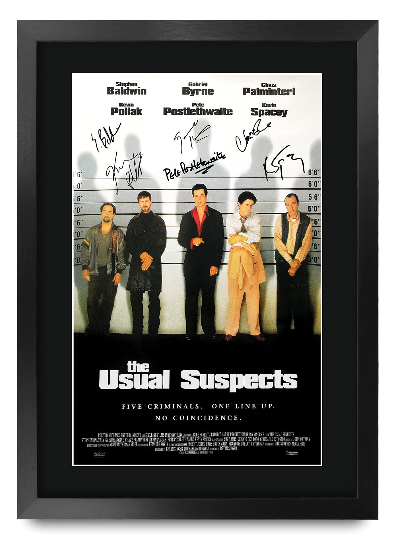 HWC Trading FR A3 The Usual Suspects Kevin Spacey, Gabriel Byrne Gifts Printed Poster Signed Autograph Picture for Movie Memorabilia Fans - A3 Framed