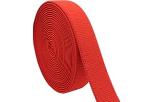 RYDOWENNA Sewing Elastic Band 1-Inch by 5-Yard Red Colored Double-Side Twill Woven Elastic