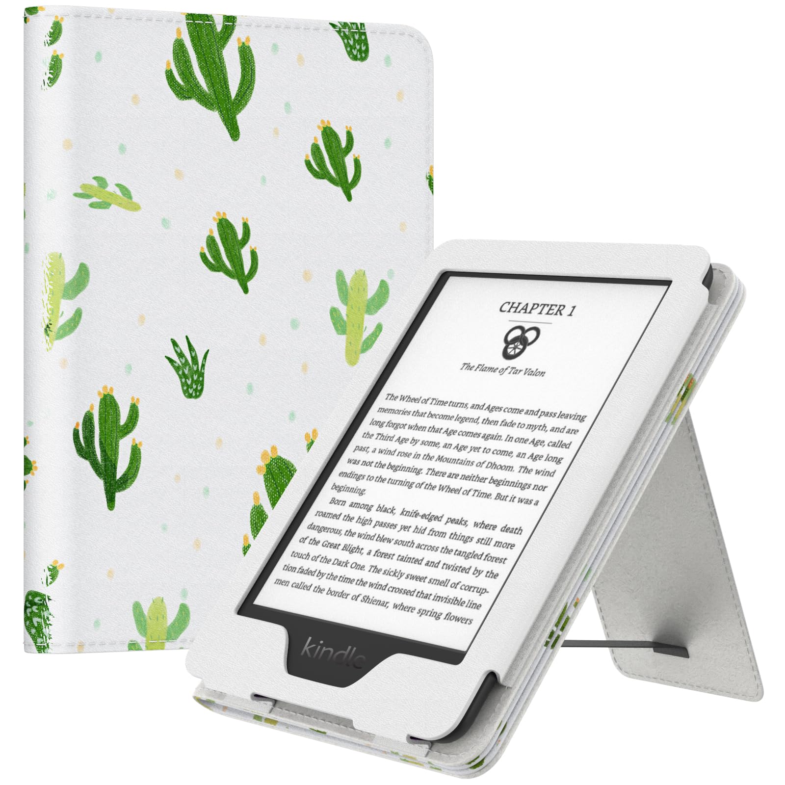 MoKo Case for All-New 6" Kindle(11th Generation, 2024/2022 Release)/(10th/8th Gen, 2019/2016), Ultra Lightweight PU Shell Cover with Auto Wake/Sleep for Kindle 2024, Cactus