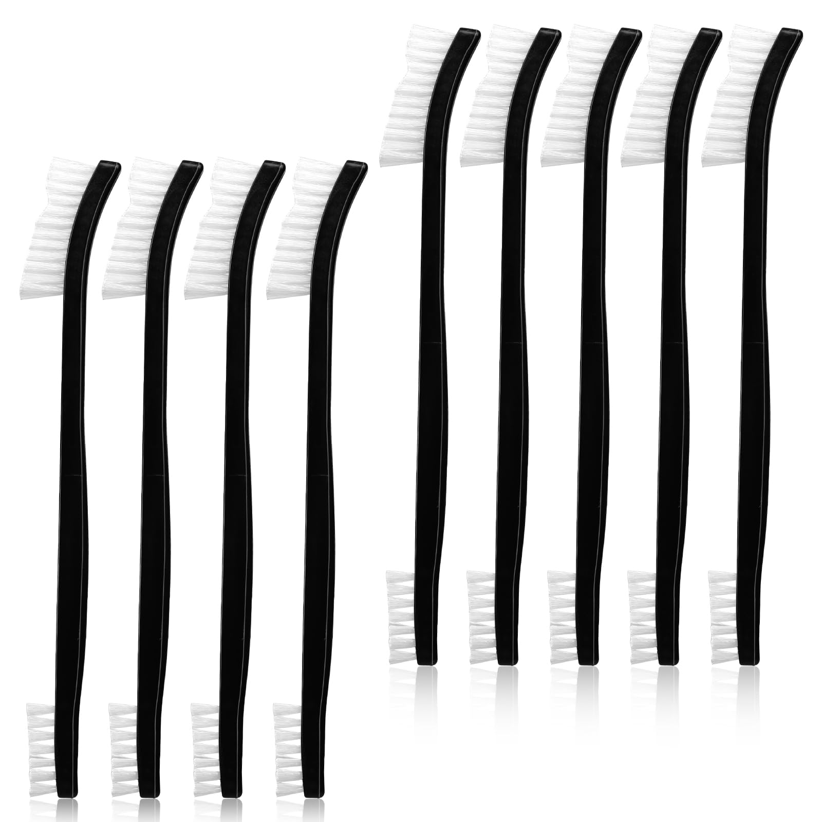 9Pcs Double-Ended Cleaning Brushes Set Small Detailing Crevice Brush Nylon All Purpose Clean Brush Mini Stiff Bristles Brushes for Kitchen Sink Bathroom Gaps Corner Small Space