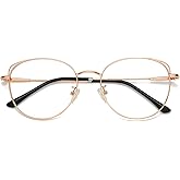 SOJOS Cat Eye Blue Light Blocking Glasses for Woman Hipster Metal Frame Womens Eyeglasses She Young SJ5027