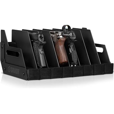 Handgun Hangers 8 Pack By Top Shot Pros - Universal .22 Cal And Up Pistol Hangers Are Vinyl Coated Save Space With Gun Safe Hangers Quick Access Easy To Use