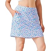 Yogipace Women's 17" Long Active Skort, Tennis Running Golf Skirt with 4 Pockets, UPF 50+
